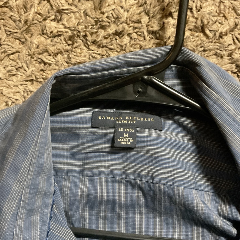 Banana Republic Blue Striped Dress Shirt - Picture 2 of 3